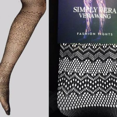 Simply Vera Vera Wang Fashion Open Work Tights - Black Size: 2/3  ()